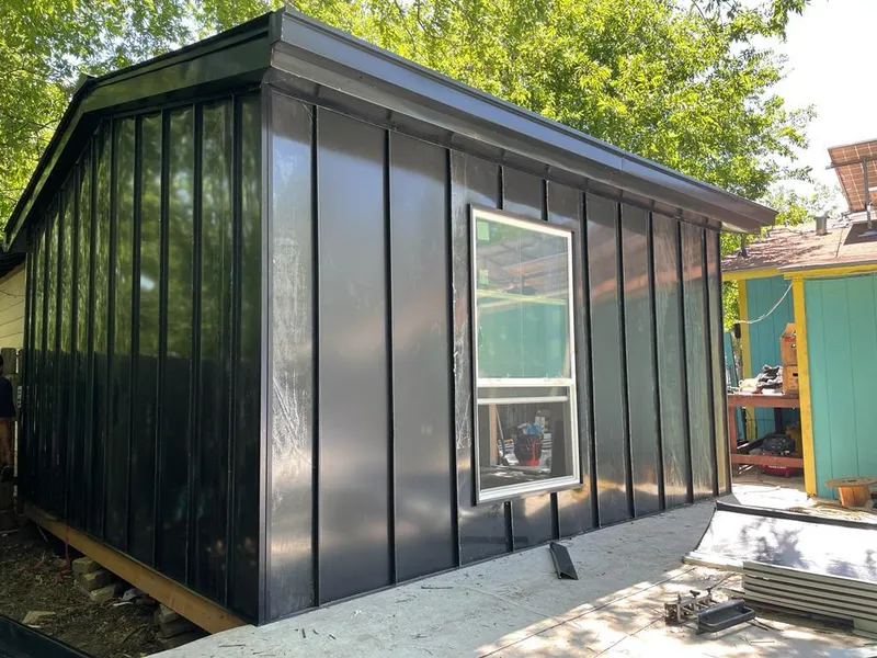 Black standing seam metal wall panels for Metal Roof Installation in Deming